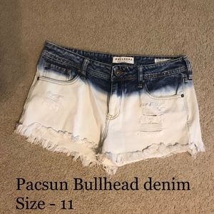 Bleached jean shorts